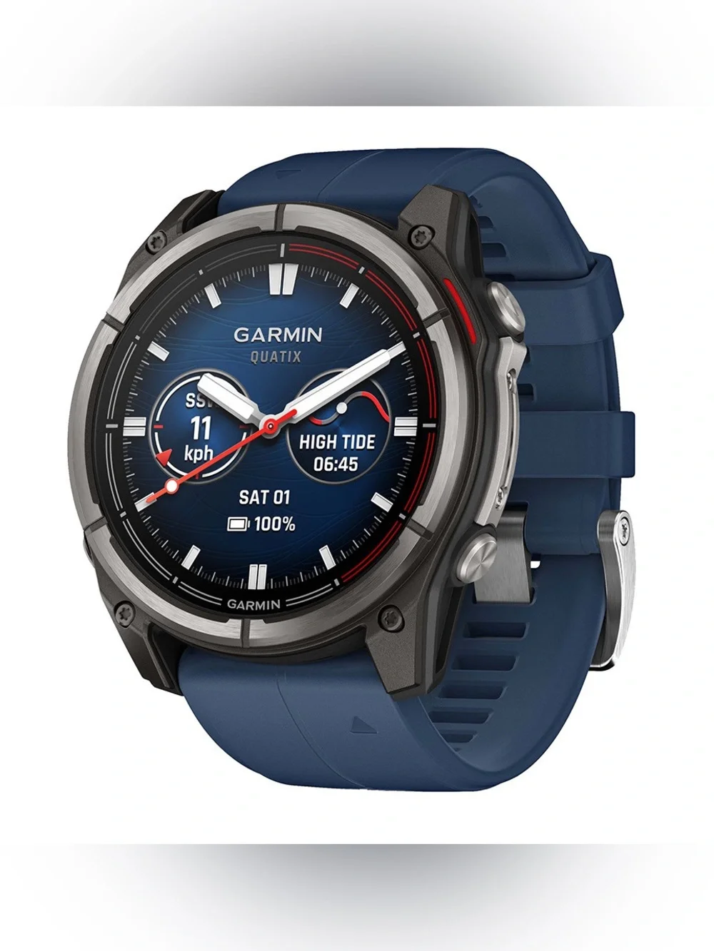 Garmin Quatix 8 Smartwatch with Blue Band and Black Case